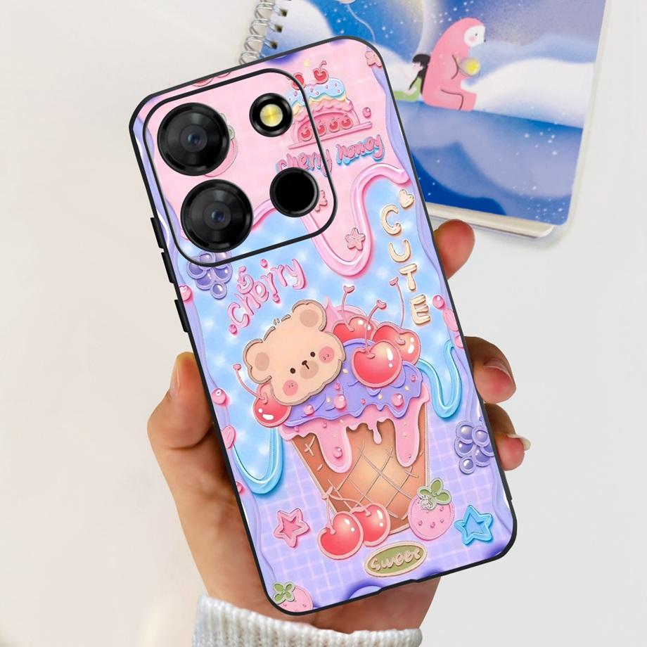 Для телефона Itel A60 A70 A27 A48 Чехол Задняя крышка Матовый Тонкий Мягкий ТПУ Силиконовый Бампер Детская Мода Мультяшный Узор Fundas ITELA60s