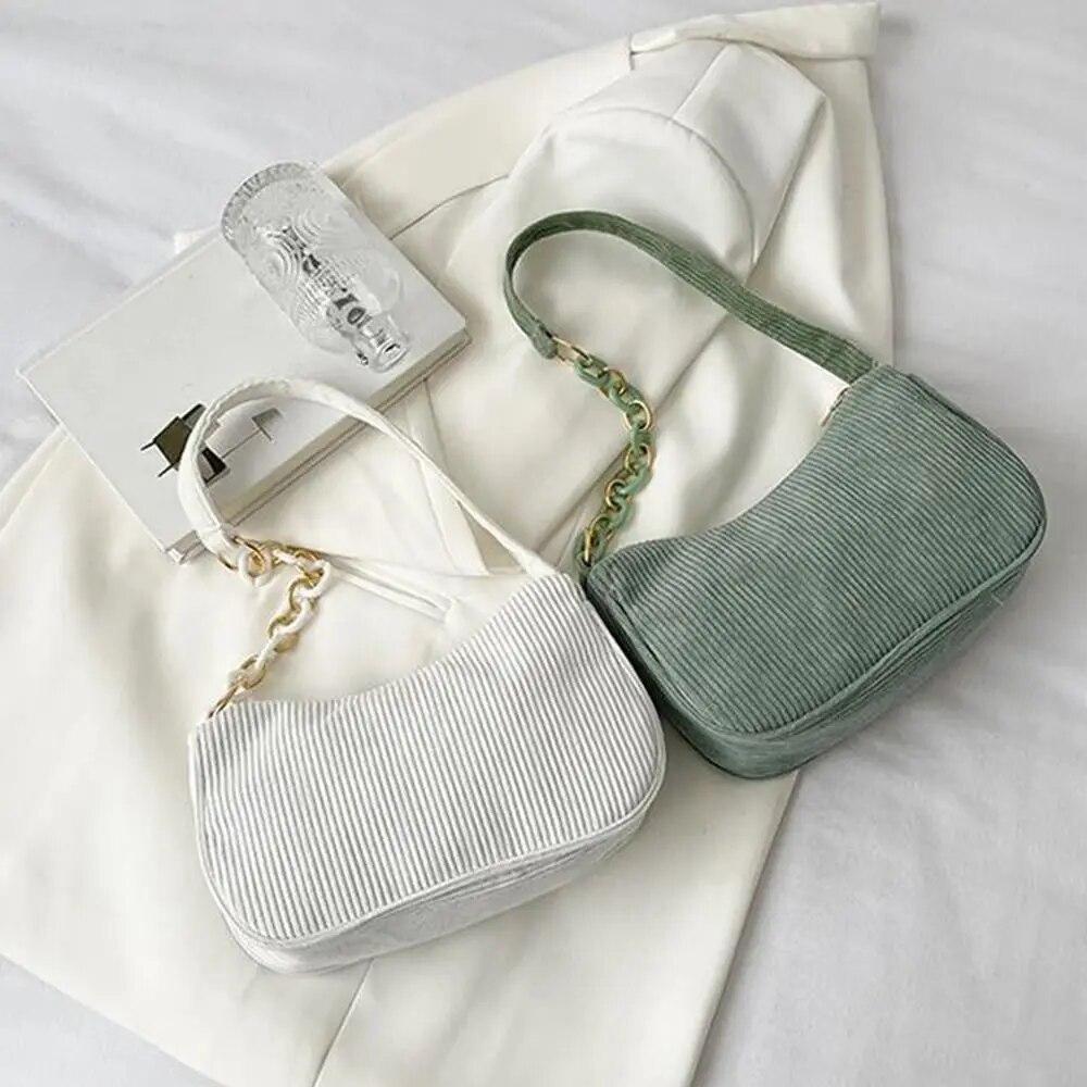 Модные винтажные сумки женские осенне-зимние вельветовые сумки под мышкой на молнии, маленькие сумки через плечо, женская мягкая повседневная сумка-клатч KTB