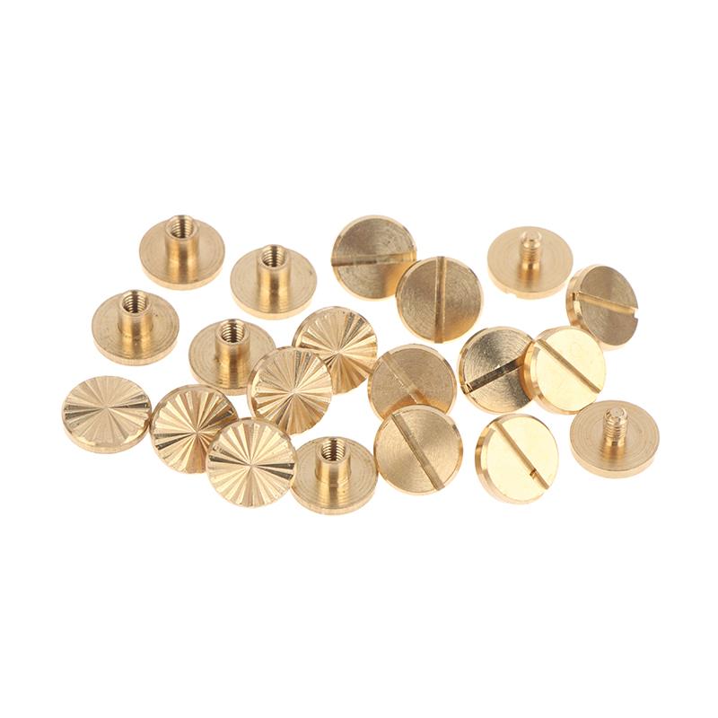 New! 10pcs Solid Brass Binding Chicago Screws Belt Screw Nail Stud Rivets For Photo Album Leather Craft Belt Wallet Fasteners