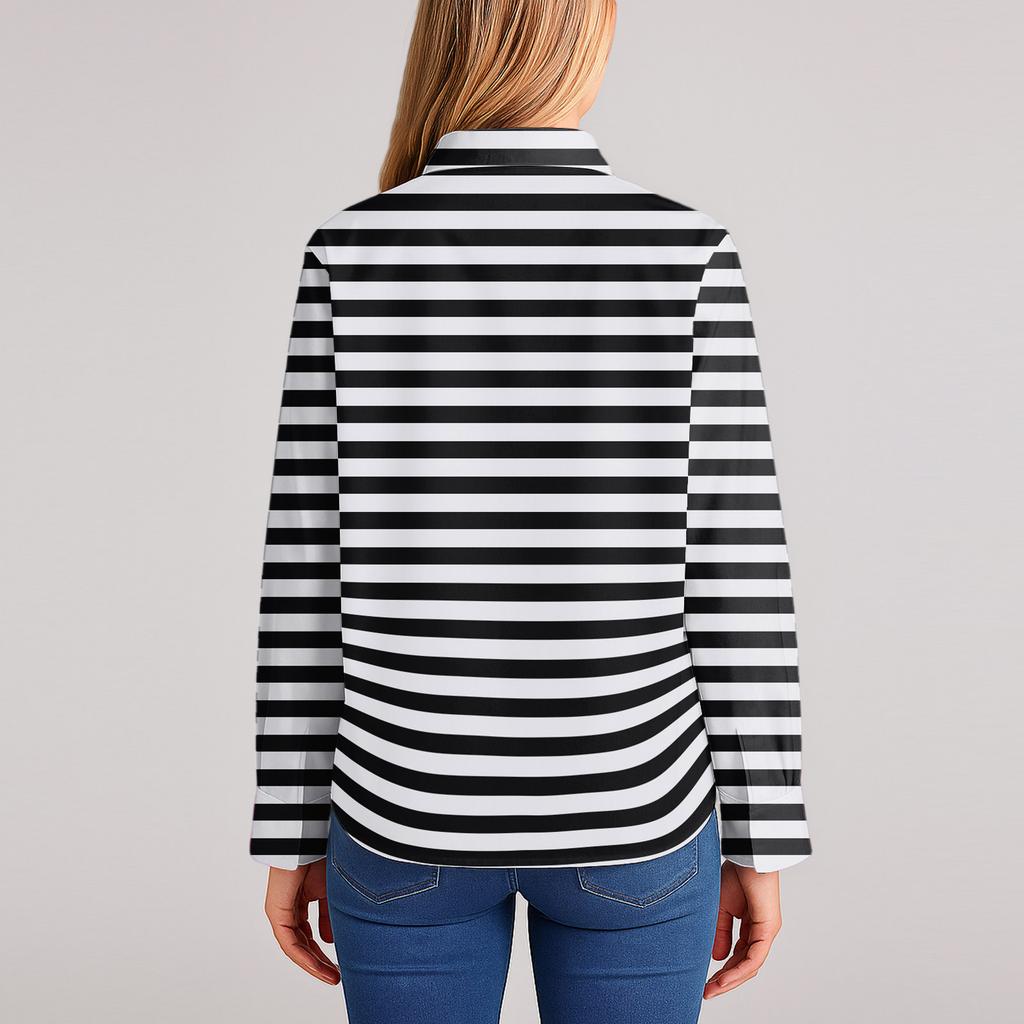 Женская рубашка-блузка с рождественским принтом и пуговицами, длинный рукав, повседневный базовый рубашечный воротник, обычный топ