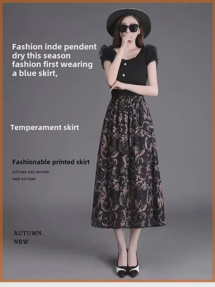 Женская богемная миди-юбка А-силуэта с цветочным принтом из хлопка и льна