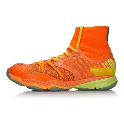Кроссовки для бадминтона Li Ning Ranger Chameleon с высоким берцем, амортизирующие, с отскоком, унисекс, флуоресцентно-оранжевые AYAM009-4