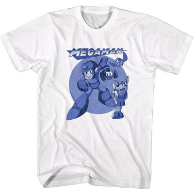 Mega Man - Мужская футболка Megablues, X-Large, Белый