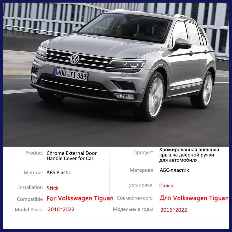 Накладка на дверную ручку из углеродного волокна для Volkswagen VW Tiguan MK2 AD BW 2016 ~ 2022, защитные аксессуары для автомобиля