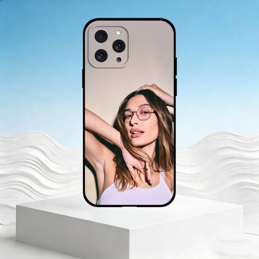 Чехол для телефона H-Hailey Bieber для iPhone 17,16,15,14,13,12,11 Plus,Pro Max,SE4Мягкий силиконовый черный чехол