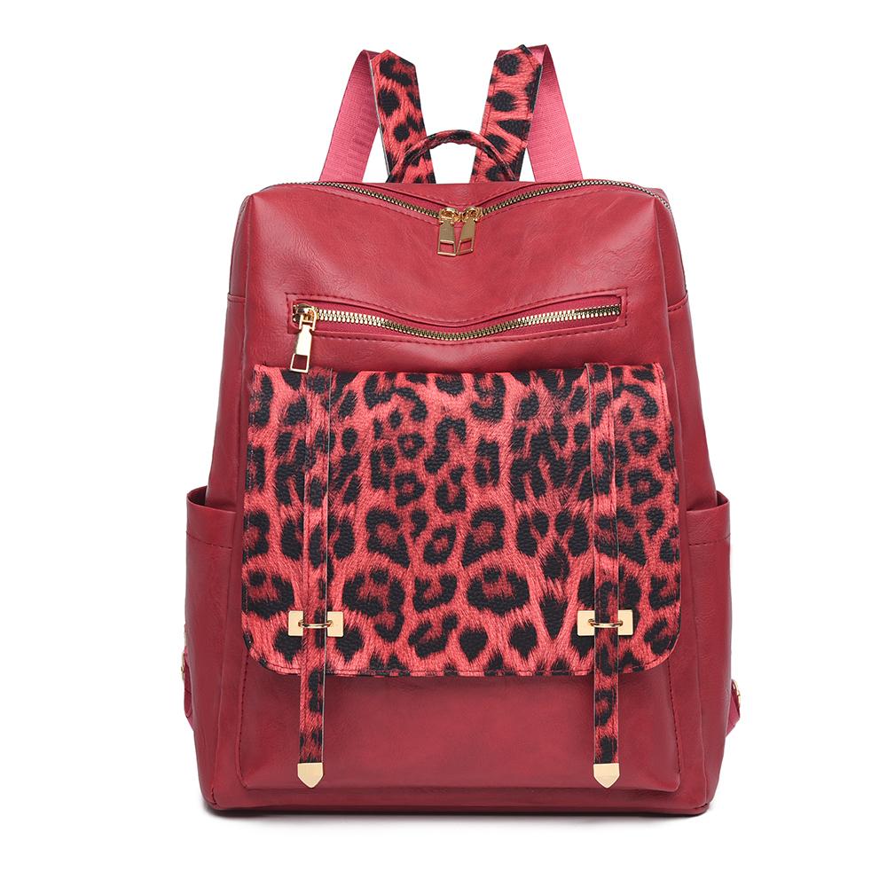 Винтажный рюкзак с леопардовым принтом, женская сумка через плечо, студенческий рюкзак