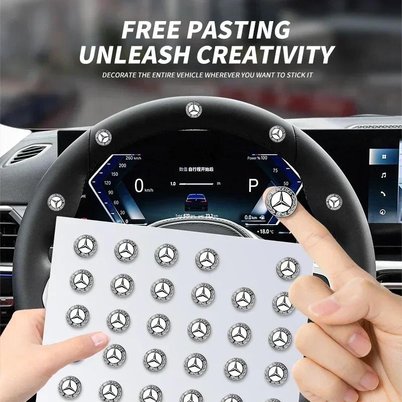 JRQEY1 2/5/10pcs Car Lock Keyhole Stickers Decoration Protection For Mercedes Benz C180 C200 C260 C300 W108 AMG CLA W206 W220 W211