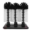3 Heads Cup Brush Water Bottle Cleaning Brush Glass Cup Washer with Suction Base for Hotel Bar