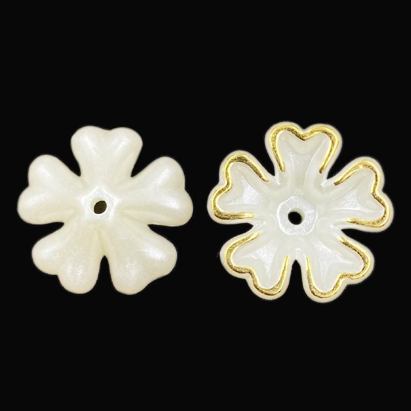 Для изготовления ювелирных изделий, поиска подвесок, бусины, подвески, сделай сам, 5-50 шт., бежевый цветок, ожерелье, браслет, аксессуары