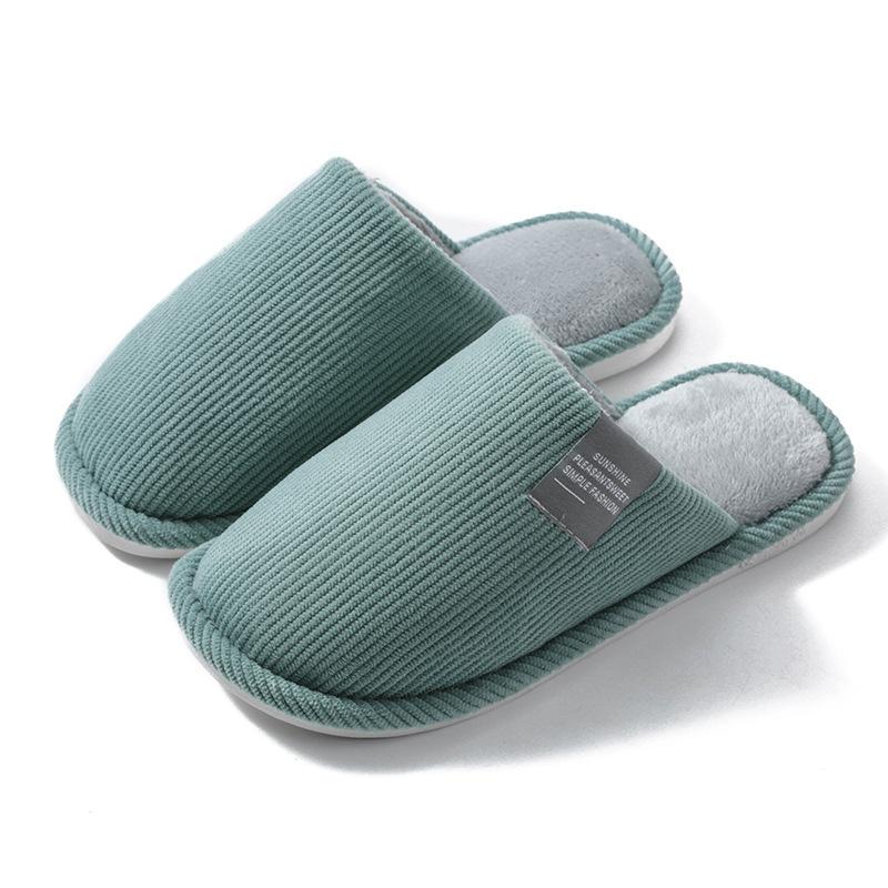 Cotton Slippers Women's Autumn and Winter Indoor Home Thick-soled Non-slip Floor Support Couple Warm Wool Shoes Confinement Shoes