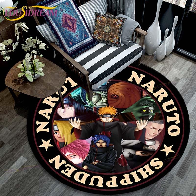 Ковер для гостиной, детские круглые коврики с рисунком Наруто с 3D рисунком для журнального столика, домашний детский напольный ковер, противоскользящий