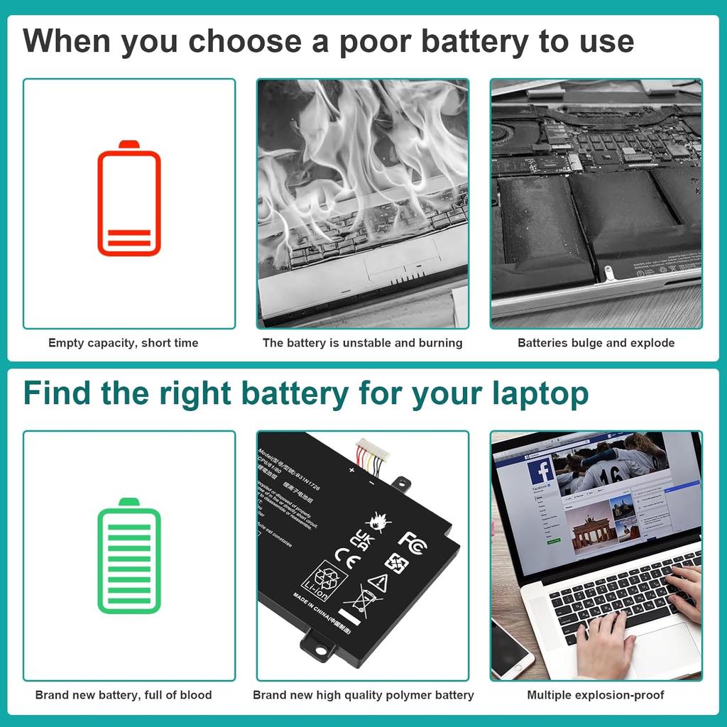 B31N1726 Laptop Battery for Asus FX80 FX80G FX80GD FX80GE FX80GM FX86 FX86FE FX86FM TUF FX504 FX504GE FX504GM FX505 FX505DT FX505DY FX505GE FX505GD