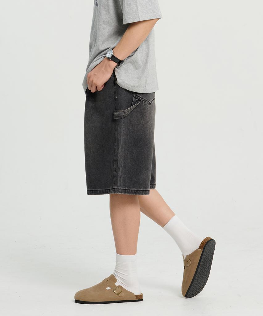CREEDMENS Routine Carpenter Denim Bermuda Pants (Black)