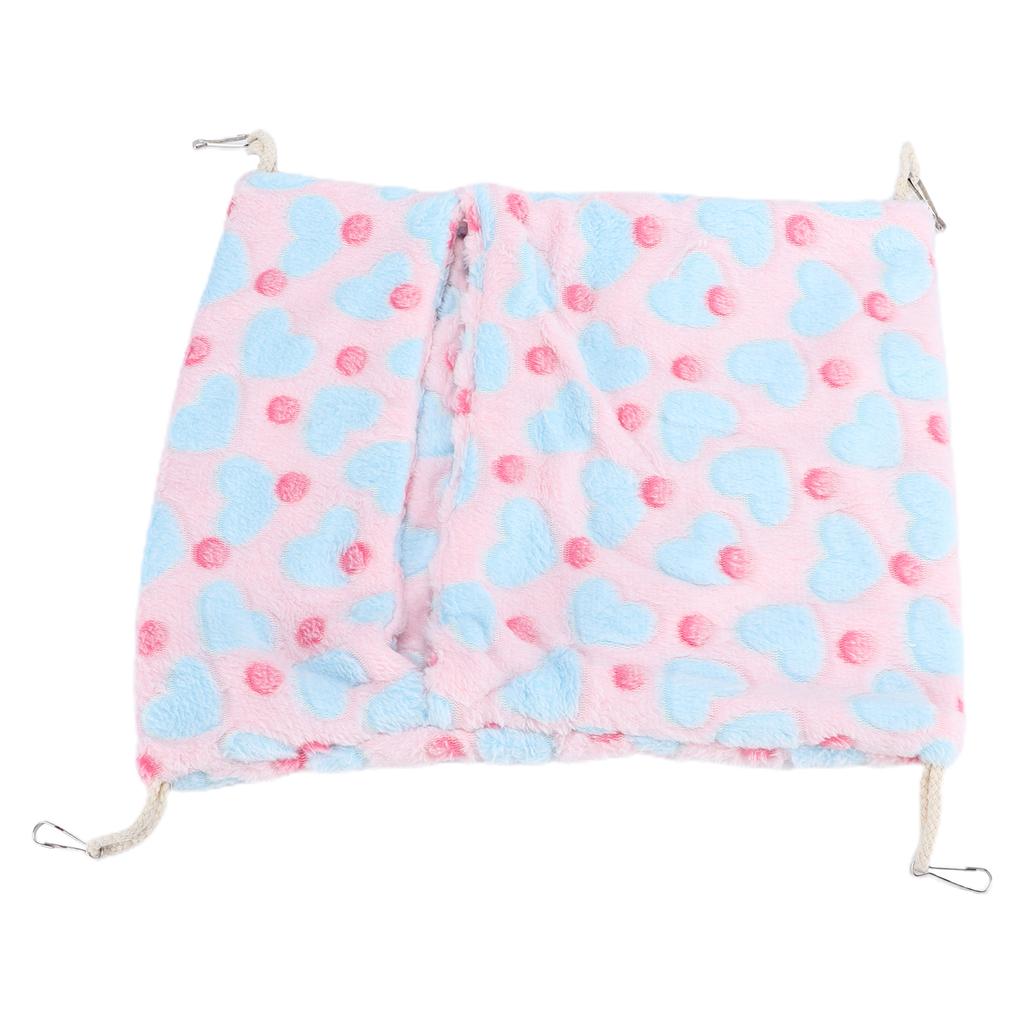 Small Pet Hammock Warm Envelope Style Hanging Bed Cage with Hooks for Hamsters Rabbits