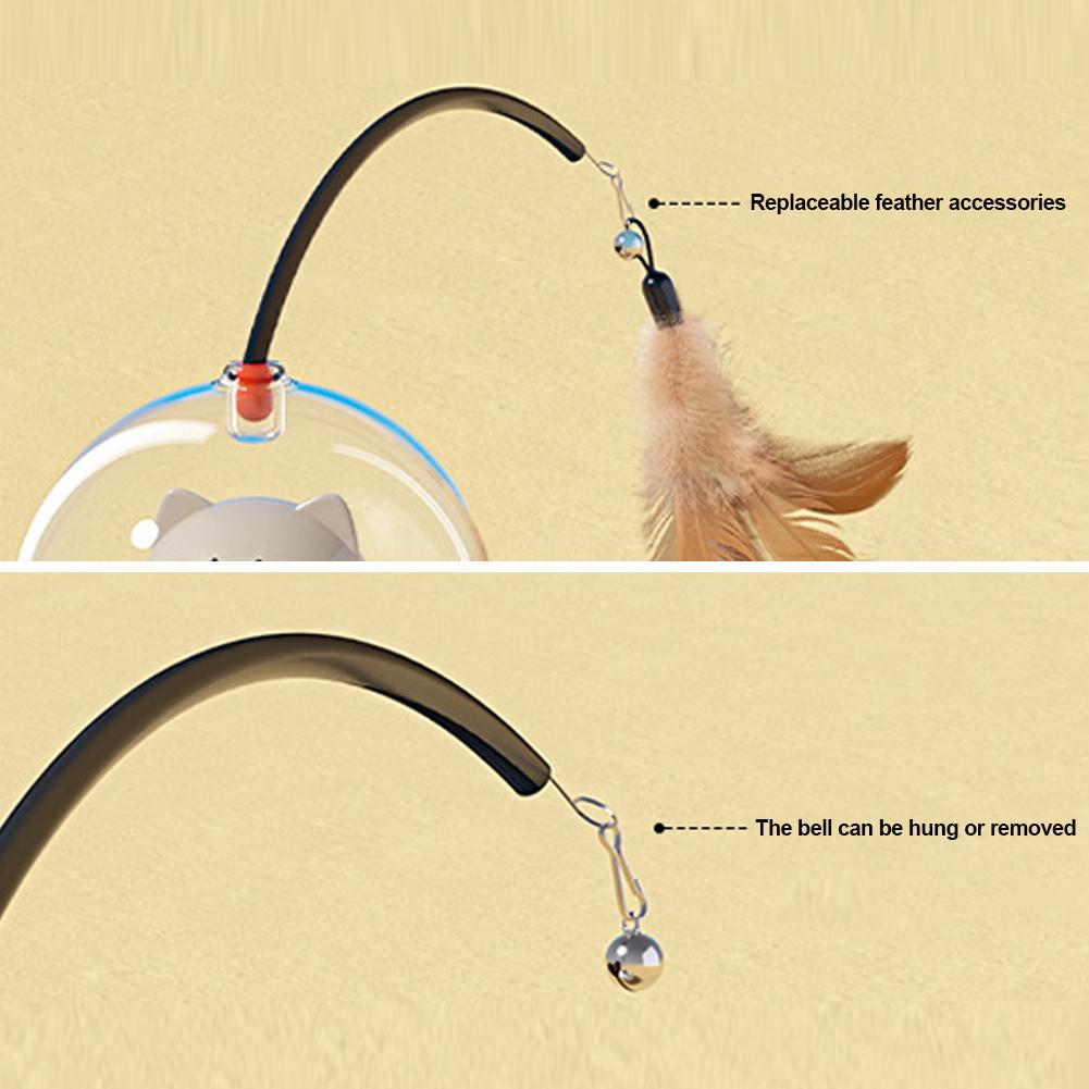 Электрическая интерактивная игрушка для кошек, игрушки для домашних животных с перьями, палочка-дразнилка для кошек, перезаряжаемые электрические сенсорные игрушки для домашних животных для обучения преследованию