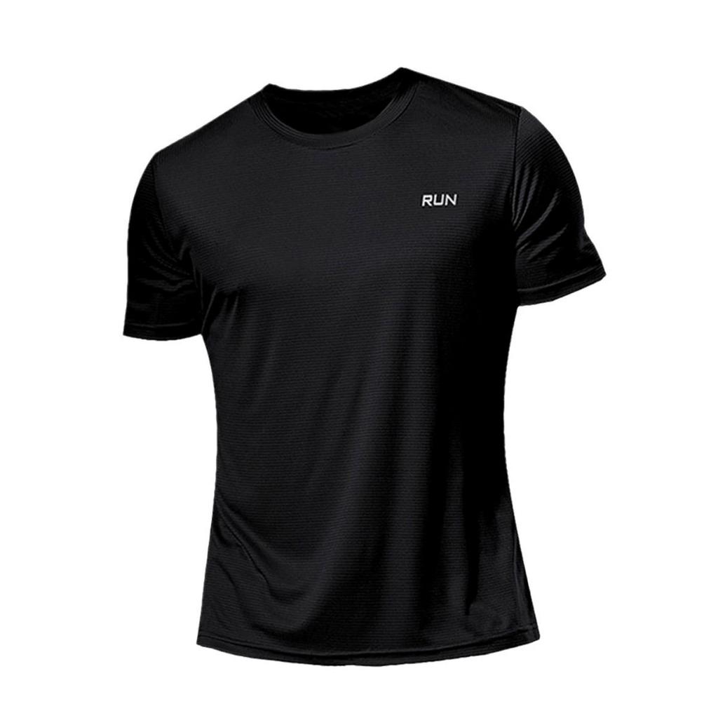 Men's Summer Sports T-shirt Ice Silk Loose Speed Drying Fitness Half Sleeve Large Top Casual Cool Breathable Short Sleeve