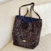 Chic Leopard Print Tote Bag For Women Large Capacity Stylish Shoulder Handbag