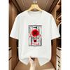 Summer Unisexs Retro Japanese Osaka Street Print TShirt for Daily Casual Wear Breathable 100 Cotton Roundneck Short Sleeve