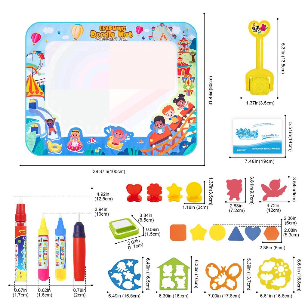Children's Water Painting Canvas, Clear Doodle Mat, Early Education Toy, Multiple Styles