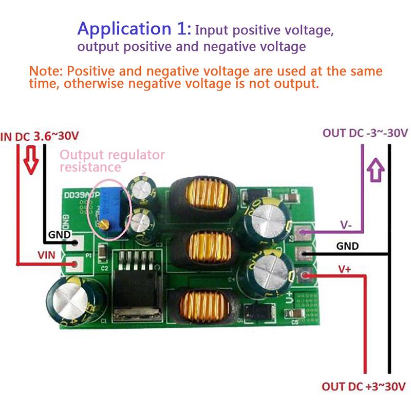 20W ±5V To ±24 Positive & Negative Dual Output Power Supply Boost Converter