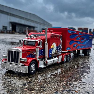1:24 Peterbilt 389 Седельный Тягач Полуприцеп Сплав Металл Литье под Давлением Модель Автомобиля Домашние Модные Украшения и Украшение для Рабочего Стола Компьютера