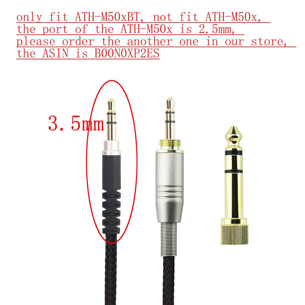 NewFantasia Replacement Audio Upgrade Cable Compatible with Headphones Audio-Technica ATH-M50xBT, ATH-AR3BTBK, ATH-SR50BT, ATH-ANC9, ATH-ANC7B,