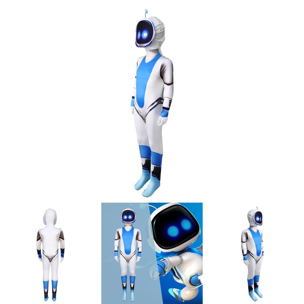 Костюм для косплея Astro Bot Полиэстеровый комбинезон для игрового мероприятия, наряд для переодевания