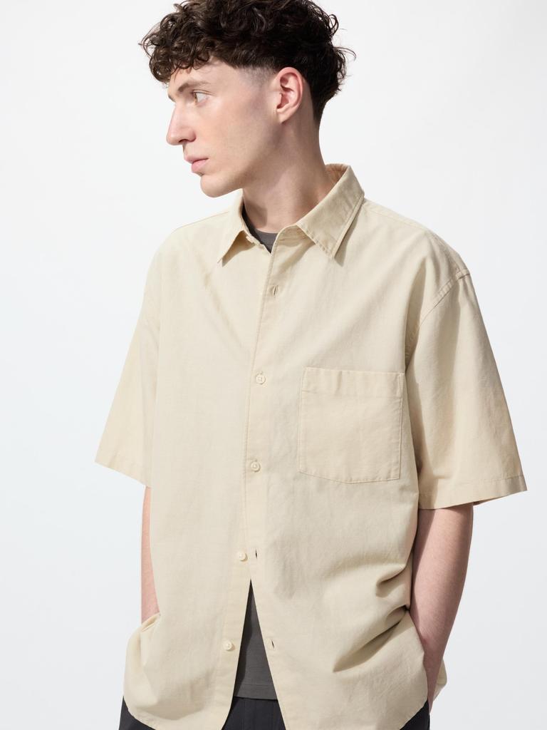 Uniqlo Японская хлопково-льняная рубашка