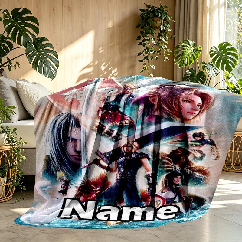 Custom Name Personalized Final Fantasy Print Blanket, Home Decor, Bedroom, Sofa, Camping, Couch, Gifts for Birthday ChristmasEnthusiasts