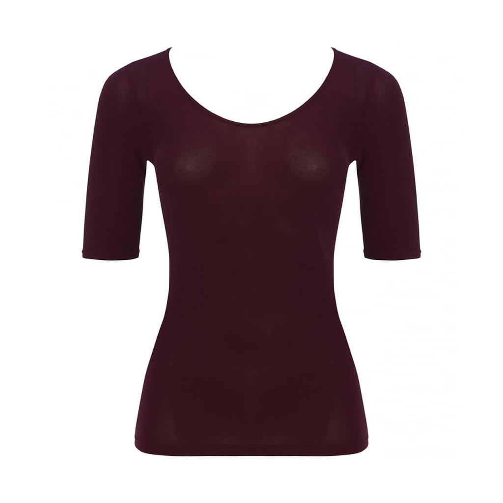 Triumph Sleeve Top with Warm Cotton Inner Size M 5/8 100% 5380, Brandy,