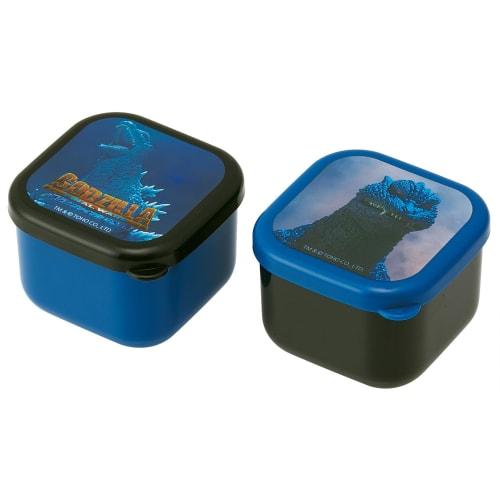 Skater Antibacterial Mini Sealable Bento Box, Square Storage Container, Small, 130ml, Godzilla 2004 Design, Set of 2, MO1WAG-A