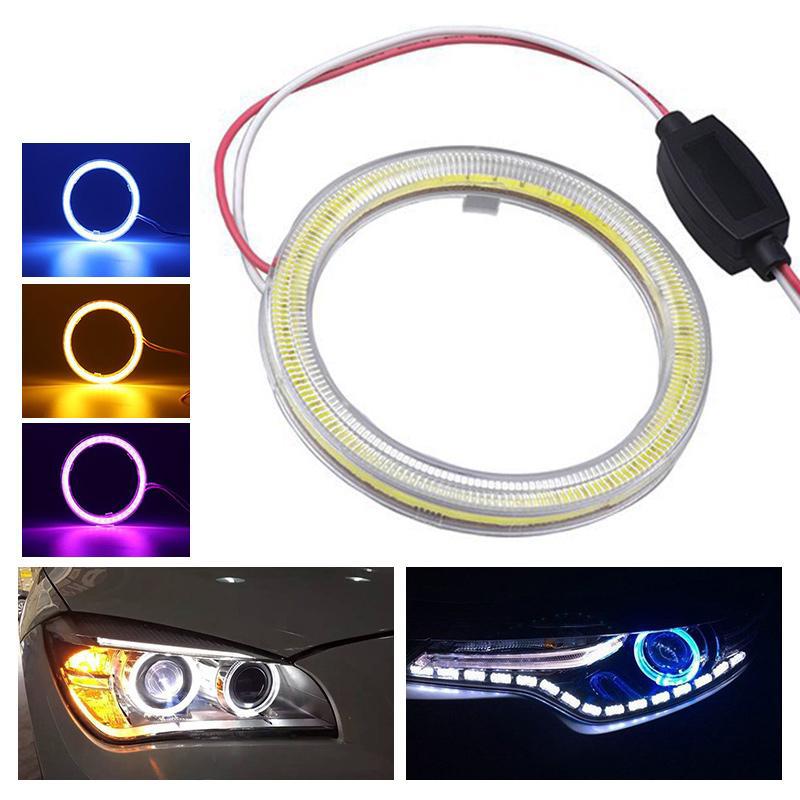 2 шт. светодиодные лампы «ангельские глазки» Halo Ring Light, автомобильные дневные ходовые огни, DRL, противотуманные фары, Стайлинг, декоративная лампа 12 В