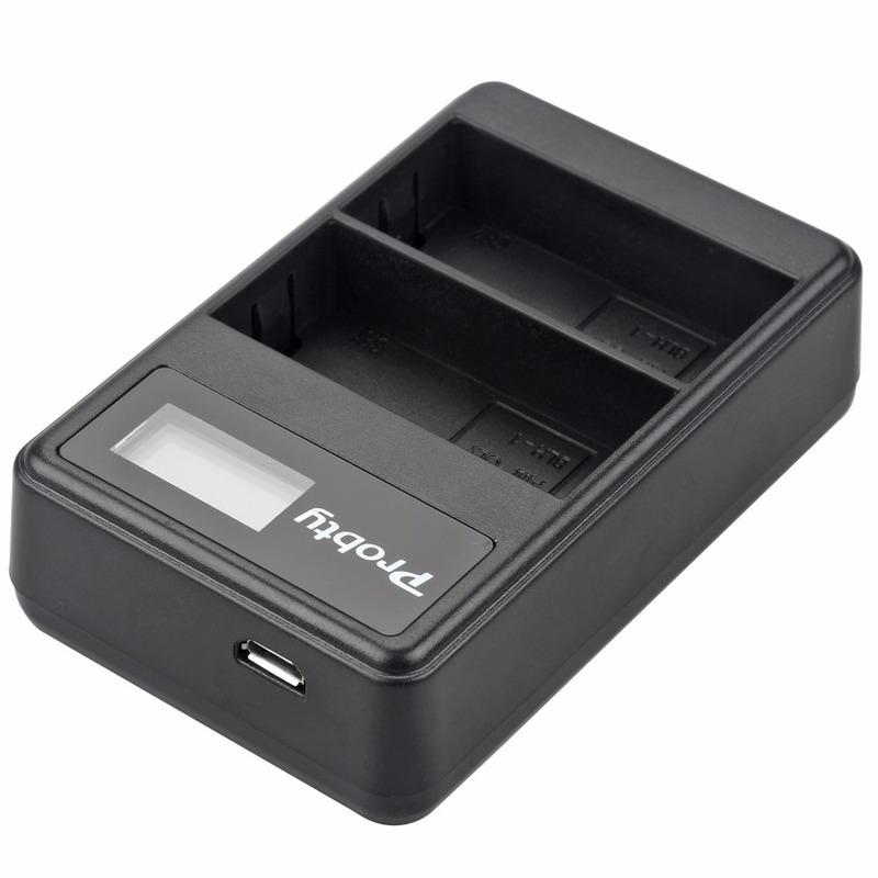 Probty BLH-1 USB LCD Dual Charger for Olympus BLH-1 OM-D E-M1 Mark II, OM-D E-M1 Mark III, OM-D E-M1X, BCH-1, HLD-9 camera