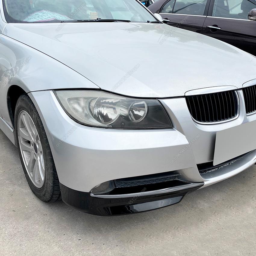 Car Front Bumper Lip Splitter Diffuser Body Kit Spoiler For BMW 3 Series 318i 320i 330i E90 E91 Pre-facelift 2005-2008 ABS Black