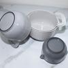 4pcs/set with Pour Spout Mixing Bowl Set with Handle Snacks Basin Salad Bowl  Vegetables