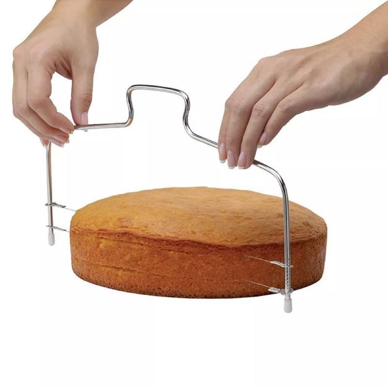Adjustable 8-slice Stainless Steel Bread And Cake Slicing Tool With Dual And Single Wire Features