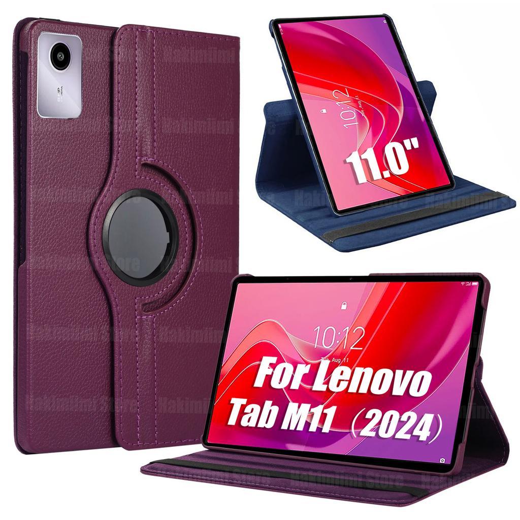 Чехол для Lenovo Tab M11 (11 дюймов) 2024 PU кожаный вращающийся на 360 градусов чехол с функцией сна/пробуждения для Lenovo Tab M11 2024 11"
