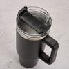 1 Set 1200ml Coffee Cup with Handle 304 Stainless Steel Straw Cup Car Insulated Tumbler