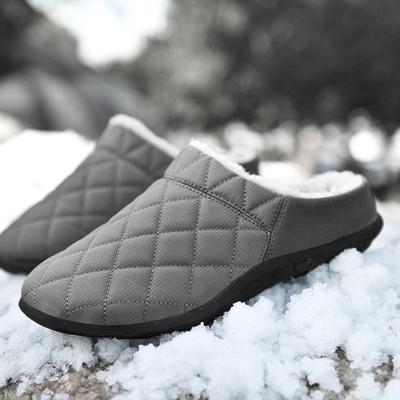 Хлопковые тапочки для пожилых людей, короткий велюр, утолщенные, для пары, мягкая подошва, дышащие, на одном педале, домашние, с задником, с подогревом, согревающие, теплые