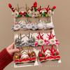 Bowknot Christmas Elk Hairpin Merry Christmas Decor Plush Hair Clip Christmas Hat Headabnd  Girls