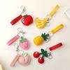 Cute Fruit Pendant Strawberry Bag Pendant Creative Leather Keychain  Men