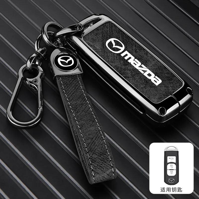 2025 Горячий Винтажный Стирка Водой Джинсовый Чехол для Брелока Автомобиля Для Mazda 2 3 5 6 Axela Atenza Demio CX-3 CX5 CX-7 CX-9 MX-5 2015-2019 Acc