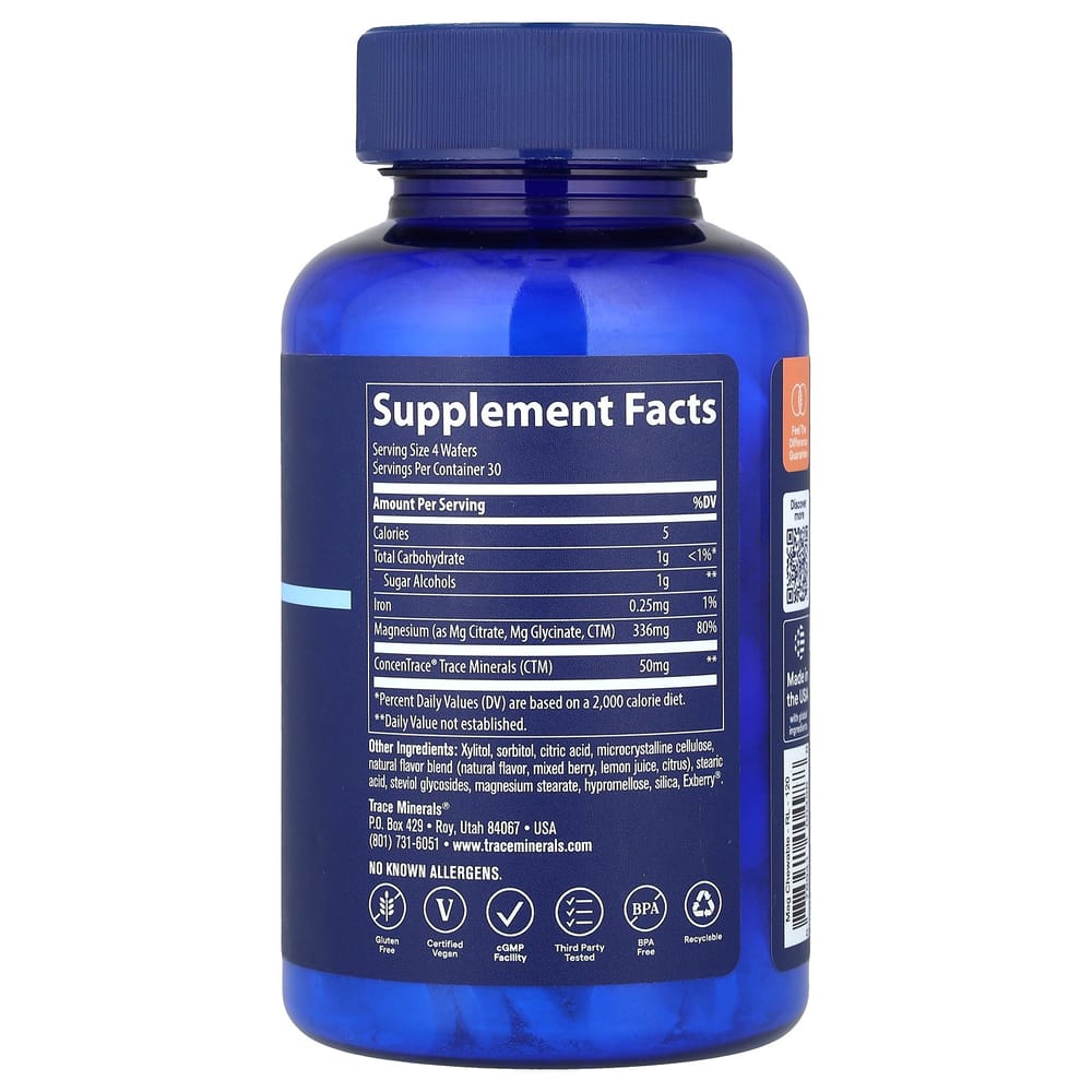 Trace Mineral Research Магниевые жевательные пластинки, вкус Малина-Лимон, 120 шт.