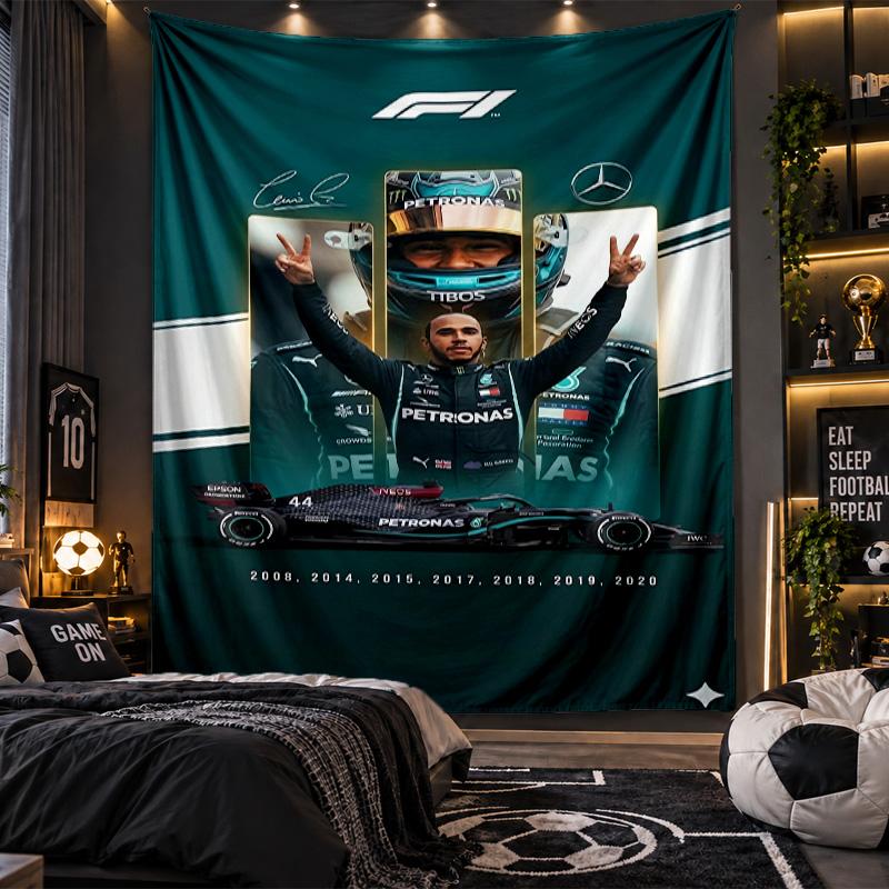 Wall Hanging Tapestry Lewis Hamilton Print Cloth for Living Room Bedroom Home Decor