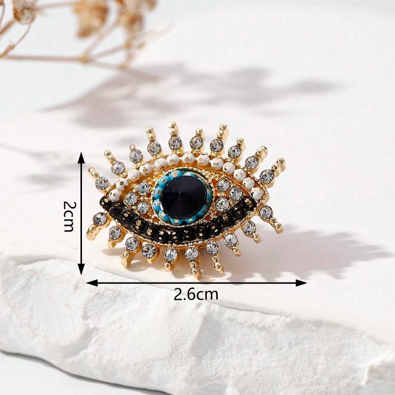 Винтажная минималистичная брошь с ангельским глазом и стразами, французская брошь с дьявольским глазом для женщин