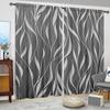 2pcs Dark Gray Printed Curtain for Home Decor - Rod Pocket Window Treatment for Bedroom, Office, Kitchen, Living Room, and Study