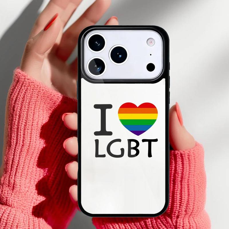 Gay Lesbian LGBT Rainbow Pride Phone Case for iPhone 17 16 15 14 13 Pro Max Back Cover for 12 11 Pro Coque