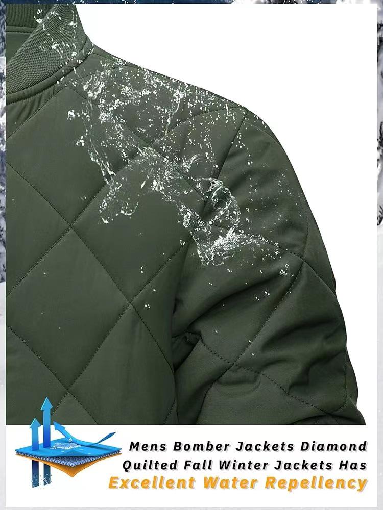 Мужская осенне-зимняя куртка 2024 года с воротником-стойкой и ромбовидной стежкой - Легкая, теплая и модная