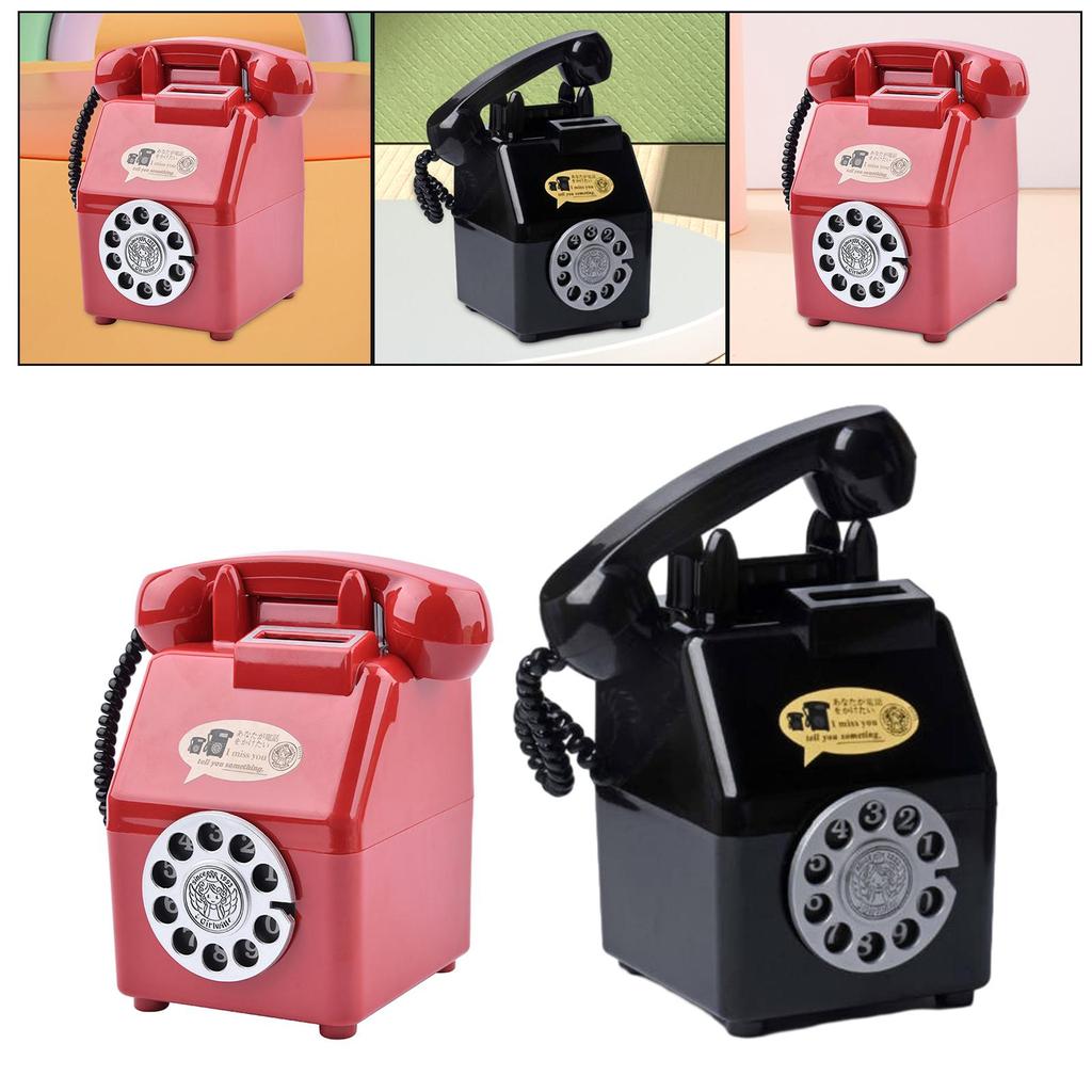 Retro Telephone Piggy Bank Photography Props Change Container Vintage Telephone