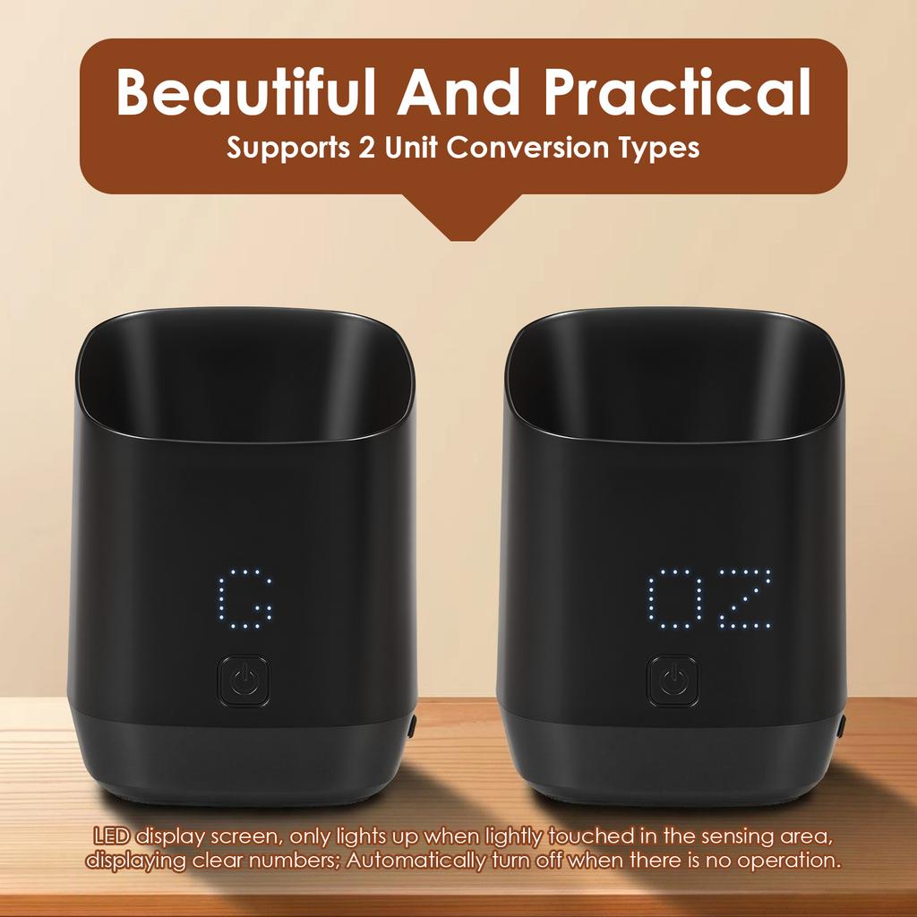 Electronic Coffee Scale Digital Coffee Bean Dosing Cup with LED Display USB High Precision Espresso Measurer Cups Easy Cleaning